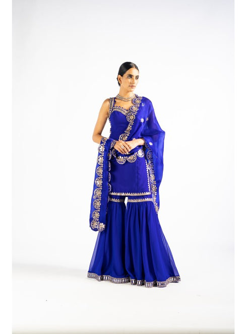 Royal Blue Georgette Sharara
