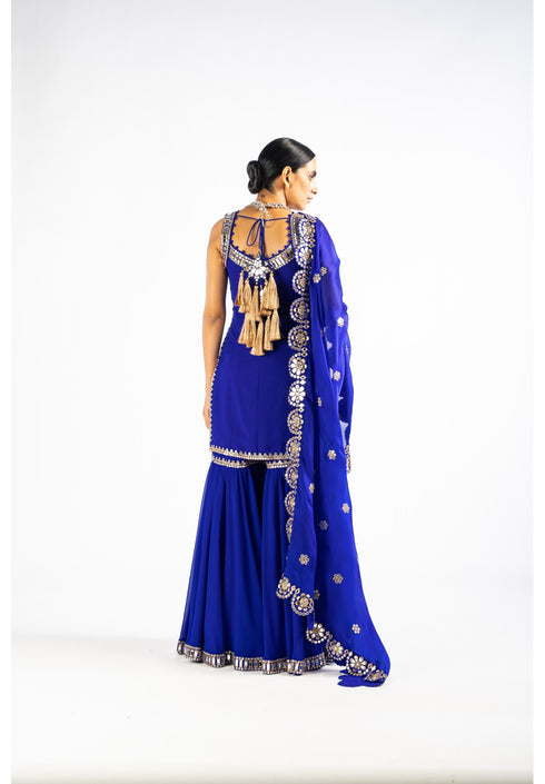 Royal Blue Georgette Sharara