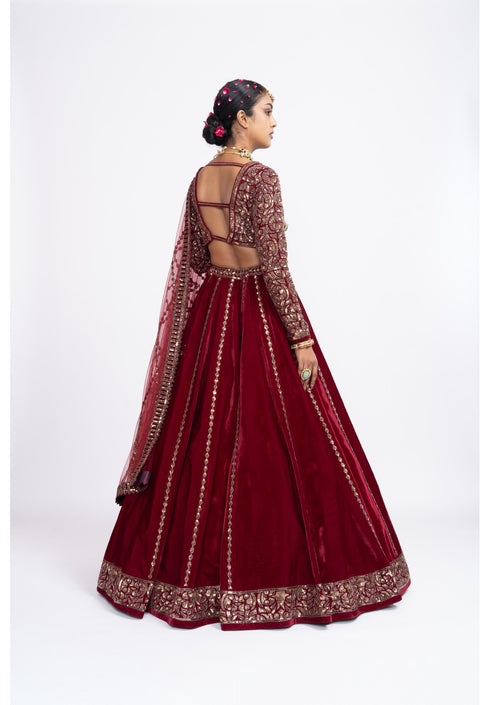 Mehroon lehenga set