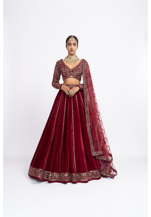 Mehroon lehenga set