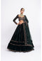 Deep green double tier lehenga set