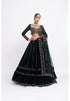 Deep green double tier lehenga set