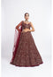 Mehroon fully embroidered corset lehenga set