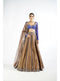 Royal Blue And Copper Shimmer Organza Lehenga Set