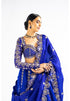 Royal Blue Embellished Blouse And Lehenga Set