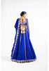 Royal Blue Embellished Blouse And Lehenga Set