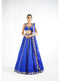 Royal Blue Flower Linear Lehenga Set