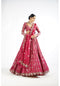 Mellow Wine Small Flower Linear Lehenga Set