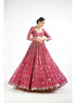 Mellow Wine Small Flower Linear Lehenga Set