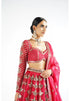 Crimson Red Chandelier Drop Lehenga Set