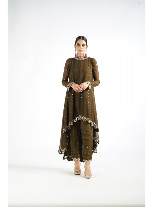 Olive Green Pant Kurta Set