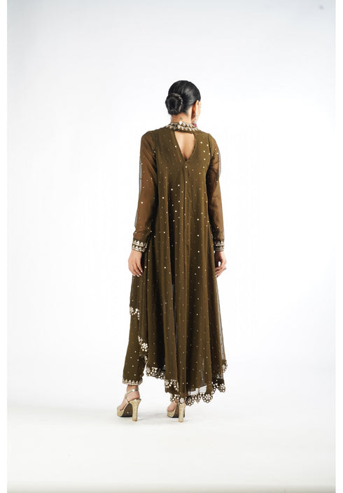 Olive Green Pant Kurta Set