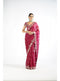 Mellow Wine Mirror Work Blouse Saree Set