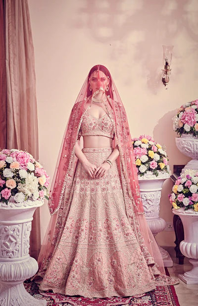 Rose pink lehenga choli sales