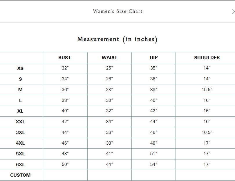 Size Chart
