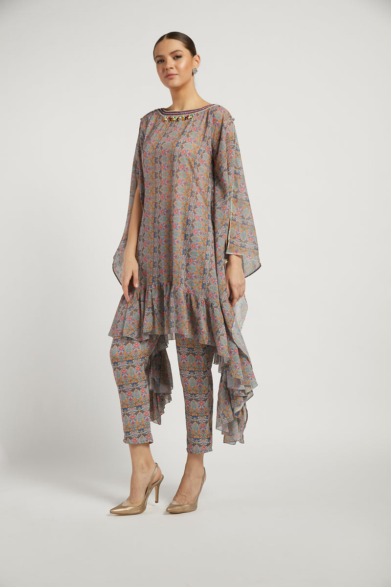 Aquamarine Printed Lana Kaftan Kurta Set – House of Chic, New York